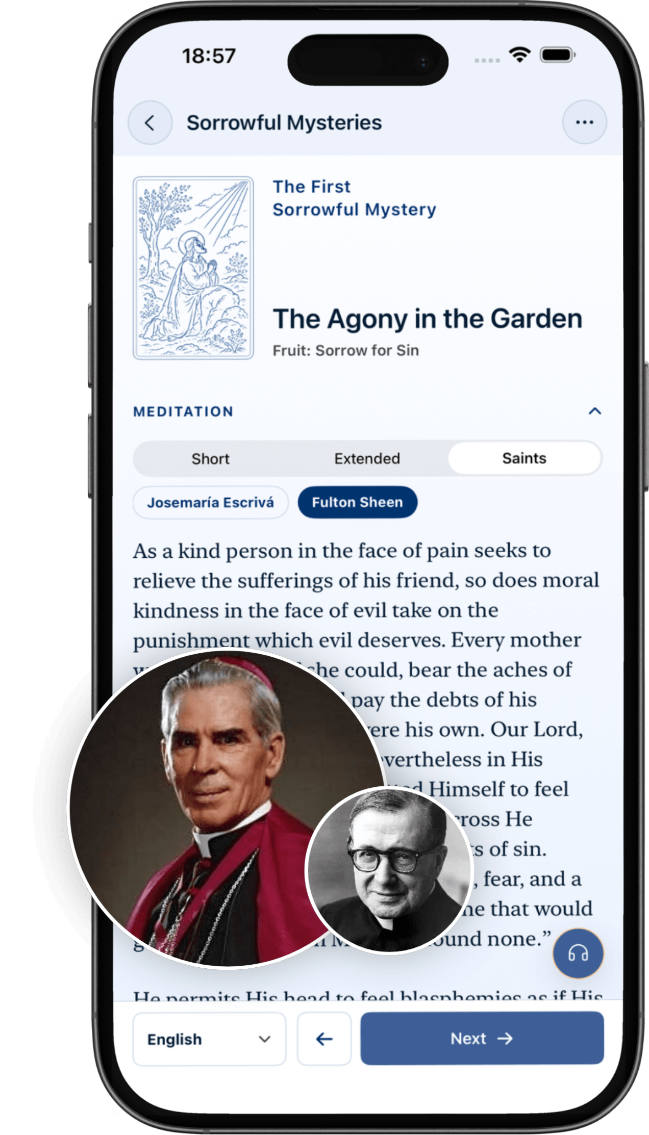 Ambo Rosary mystery with guided saint meditations